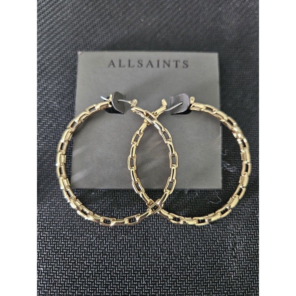ALLSAINTSHammered Link Hoop Earrings - Gold
